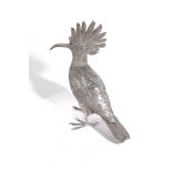 A SILVER MODEL OF A HOOPOE