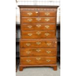 A GEORGE III MAHOGANY CHEST ON CHEST