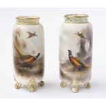 A PAIR OF ROYAL WORCESTER VASES (2)