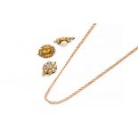 A GOLD NECKCHAIN AND THREE FURTHER ITEMS (4)