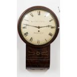 ROBERT BEVERIDGE, KIRKCALDY, A REGENCY MAHOGANY AND BRASS INLAID DROP DIAL WALL CLOCK