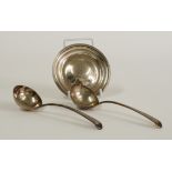A GEORGE III SILVER WINE FUNNEL STAND (3)