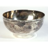 A SILVER CIRCULAR BOWL