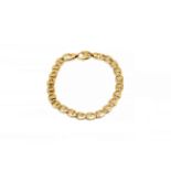 A 9CT GOLD BRACELET, IN AN OVAL AND BAR LINK DESIGN