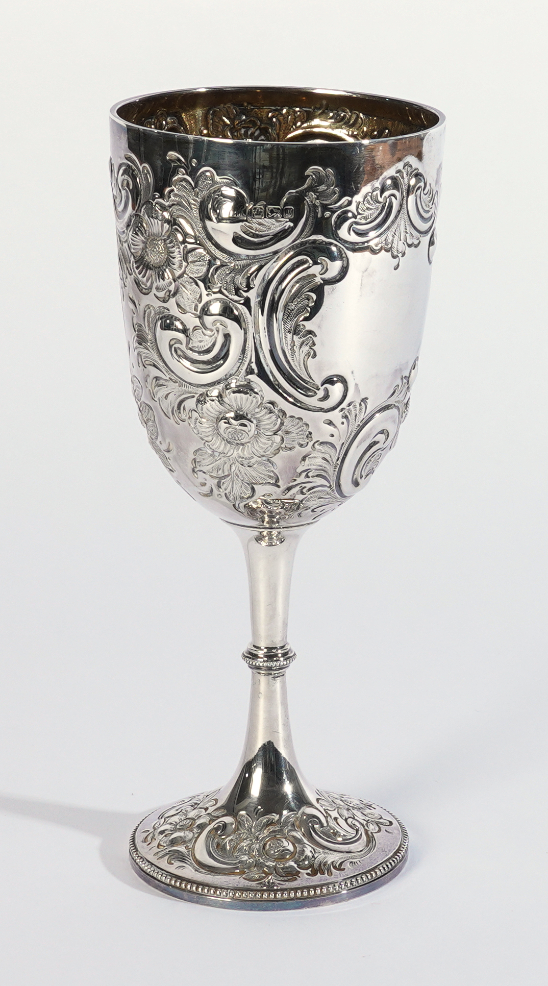 A LATE VICTORIAN SILVER TROPHY GOBLET - Image 2 of 2