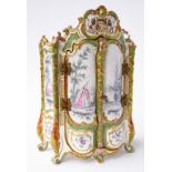 A FRENCH FAIENCE MINIATURE ARMOIRE