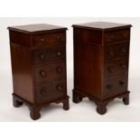 A PAIR OF MAHOGANY FOUR DRAWER BEDSIDE TABLES (2)