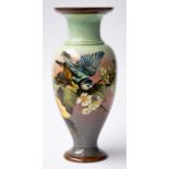 A DOULTON FAIENCE BALUSTER VASE