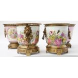 TWO PAIRS OF GILT-METAL MOUNTED PORCELAIN JARDINIÈRES (4)