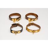 HERMES: TWO KELLY DOUBLE TOUR BRACELETS AND TWO KELLY BRACELETS (4)