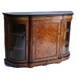 A VICTORIAN GILT-METAL MOUNTED MARQUETRY INLAID WALNUT CREDENZA