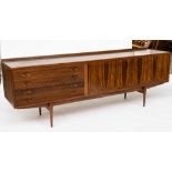 PROBABLY ROBERT HERITAGE FOR ARCHIE SHINE; A MID-20TH CENTURY DESIGN ROSEWOOD SIDEBOARD WITH...