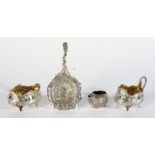 AN ITALIAN SILVER MODEL OF A CHICK AND 11 FURTHER ITEMS (5)