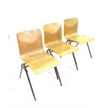 A SET OF SIX MID-20TH CENTURY METAL AND PLY CHAIRS (6)