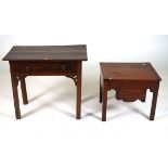 A 19TH CENTURY OAK SINGLE DRAWER LOW SIDE TABLE (2)