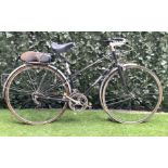 A MID 20TH CENTURY LEJEUNE BICYCLE, TOGETHER WITH VINTAGE CYCLING SHOES.