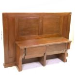 A PAIR OF MID-20TH CENTURY OAK HALL BENCHES