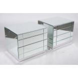 A PAIR OF MODERN MIRRORED TWO DRAWER BEDSIDE TABLES (2)