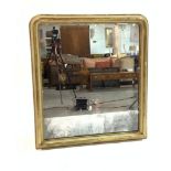 A VICTORIAN PARCEL GILT CREAM PAINTED OVERMANTEL MIRROR