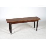 A VICTORIAN MAHOGANY HALL BENCH