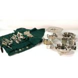 SILVER PLATED WARES INCLUDING A TWELVE PIECE CUTLERY SET (QTY)