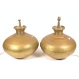 TWO INDIAN BRASS TABLE LAMPS (2)