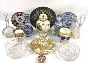 CERAMICS AND GLASS INCLUDING, DECANTER, BOWLS, DOULTON VASE, COALPORT VASE AND SUNDRY