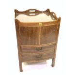 A GEORGE III MAHOGANY BOWFRONT NIGHT COMMODE