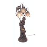 A MODERN SPELTER FIGURAL TABLE LAMP