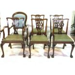 J.A.S SHOOLBRED & CO A SET OF FIVE VICTORIAN MAHOGANY DINNG CHAIRS (6)