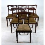 A SET OF FIVE WILLIAM IV ROSEWOOD BAR BACK DINING CHAIRS (6)