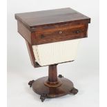 A WILLIAM IV ROSEWOOD WORK TABLE