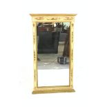 A MODERN WHITE PAINTED CHINOISERIE DECORATED RECTANGULAR WALL MIRROR