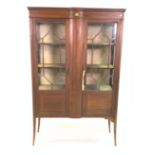 AN EDWARDIAN MAHOGANY DISPLAY CABINET