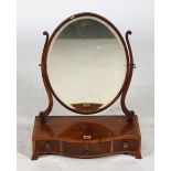 A GEORGE III MAHOGANY DRESSING TABLE MIRROR