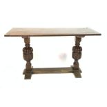 AN 18TH CENTURY STYLE OAK REFECTORY TABLE