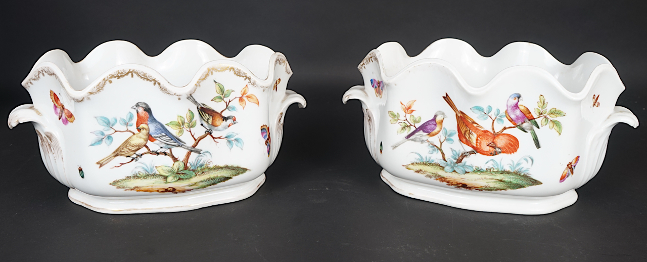A PAIR OF DRESDEN PORCELAIN MONTEITHS (2) - Image 3 of 3