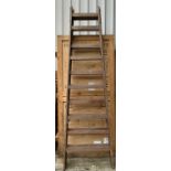 A PAIR OF 20TH CENTURY PINE “ECLIPSE” TOPIARY PLATFORM LADDERS (2)
