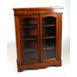 A VICTORIAN WALNUT DISPLAY CABINET