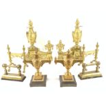 FOUR PAIRS OF BRASS ANDIRONS (8)