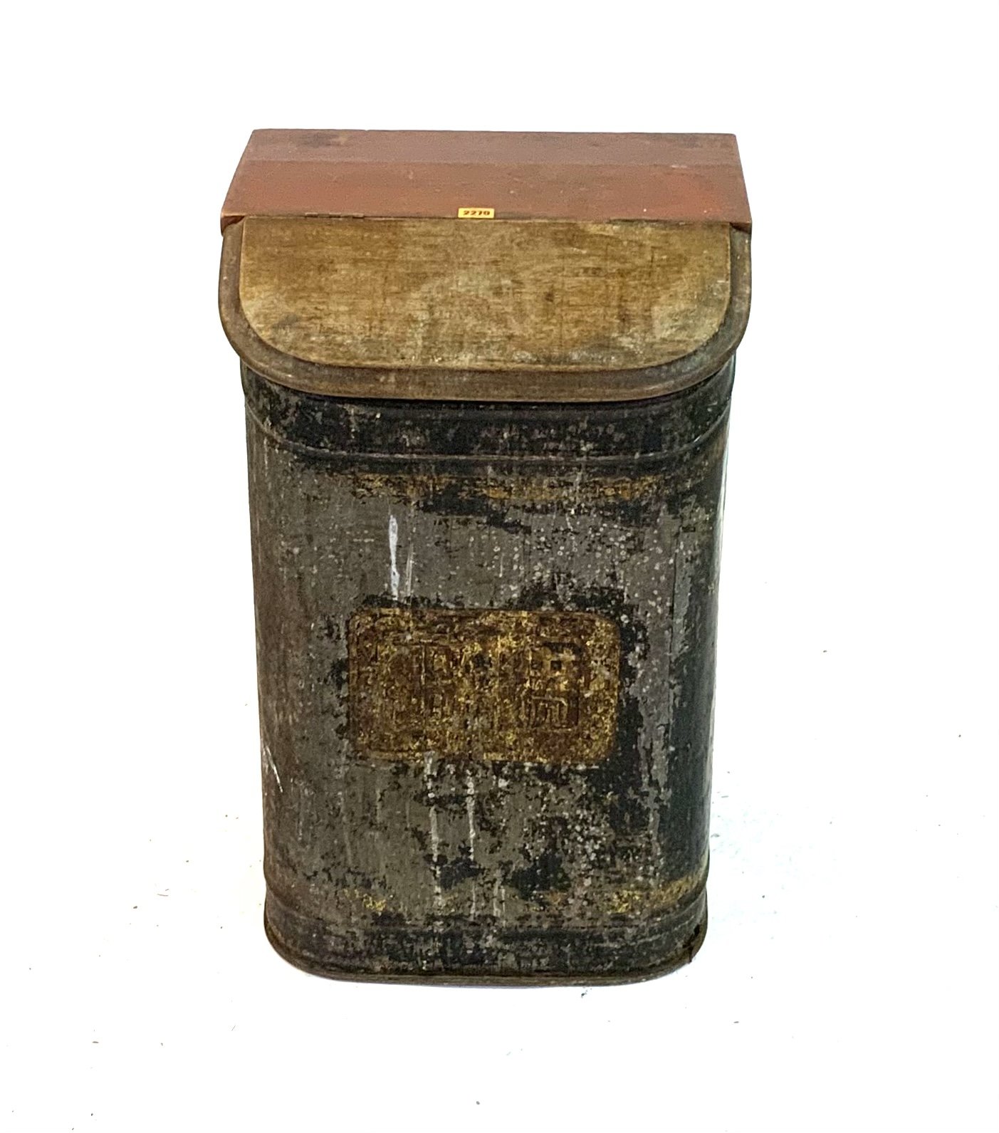 AN EARLY 20TH CENTURY BLACK PAINTED METAL BAGUETTE BIN