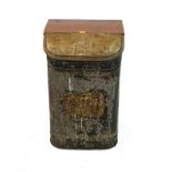 AN EARLY 20TH CENTURY BLACK PAINTED METAL BAGUETTE BIN