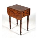 A VICTORIAN MAHOGANY DROP FLAP WORK TABLE