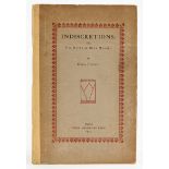 POUND, Ezra (1885-1972). Indiscretions, Paris, Three Mountains Press, 1923, large 8vo,...