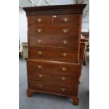 A GEORGE III MAHOGANY CHEST ON CHEST