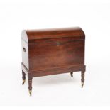 A GEORGE III MAHOGANY DOME TOP CELLARETTE