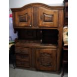 A 19TH CENTURY SWISS DOME TOP WALNUT DRESSER