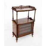 A VICTORIAN INLAID FIGURED WALNUT MUSIC SHEETS CABINET