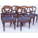 A MATCHED SET OF NINE VICTORIAN MAHOGANY OVAL BACK DINING CHAIRS (9)