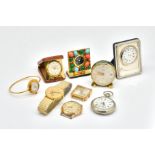 THREE GENTLEMEN'S WRISTWATCHES AND SIX FURTHER ITEMS (9)